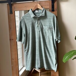 johnnie-O Green Heathered Hangin’ Out Pocket Polo Shirt Size XL